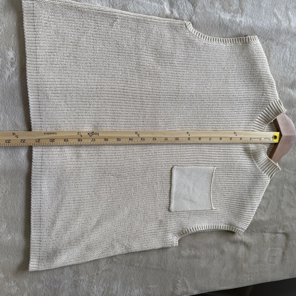 Womens Mock Neck Short Cap Sleeve Sweater Vest Summer Casual Basic Loose Crochet - Picture 7 of 7